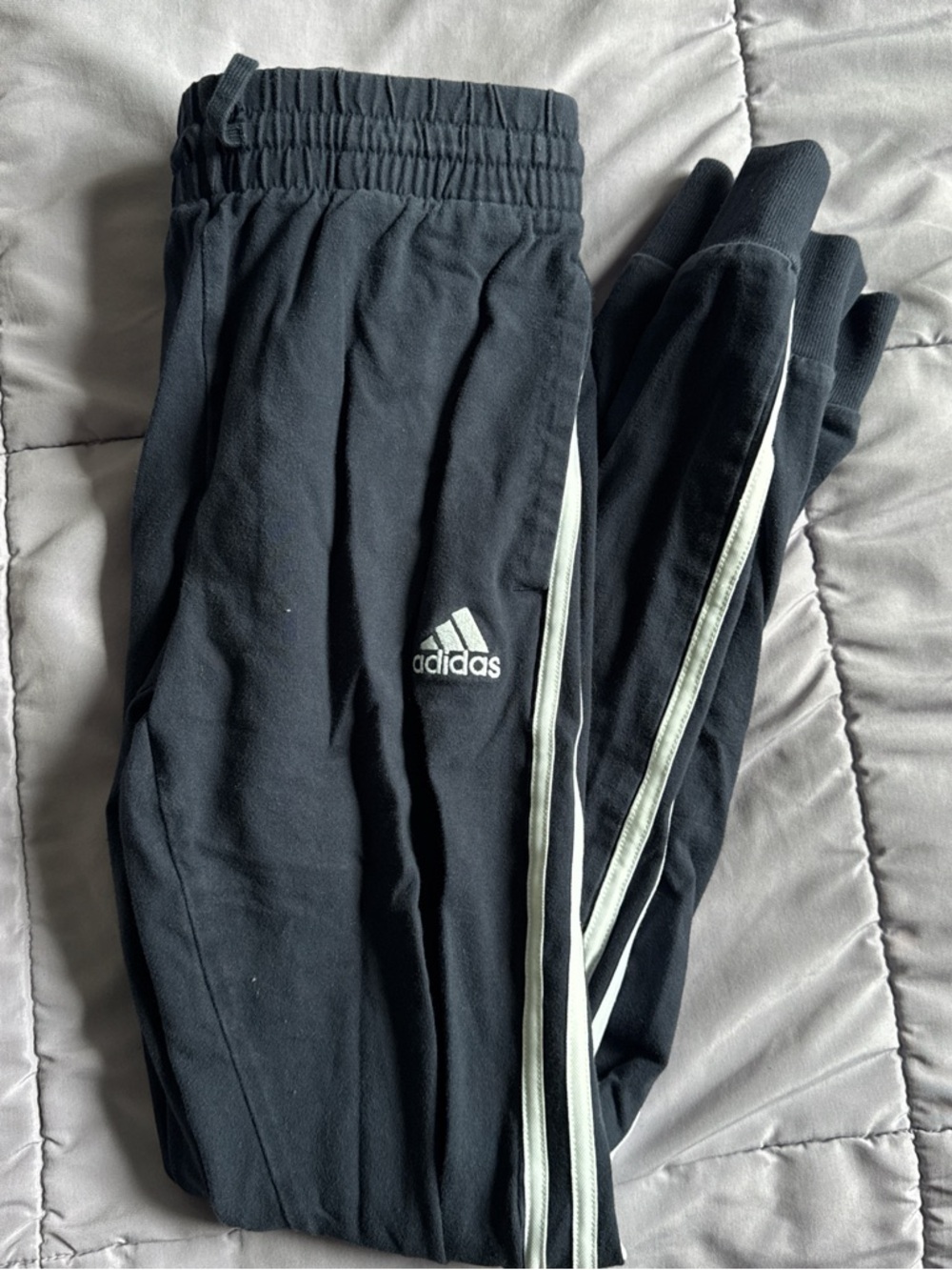 adidas navy Joggers with White Side Stripes